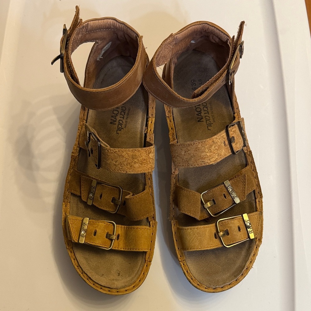 Naot Brown Leather Sandals